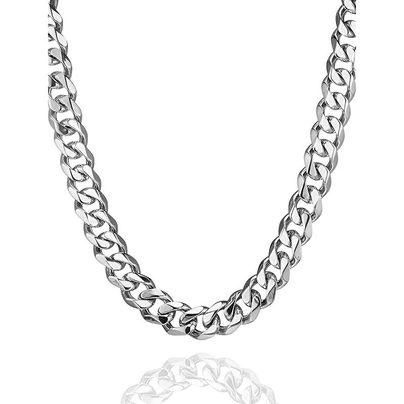【新品】 [swars] ネックレス メンズ 喜平 チェーン 6面カット 金属アレルギー対応 ステンレス (11mm シルバー, 60)