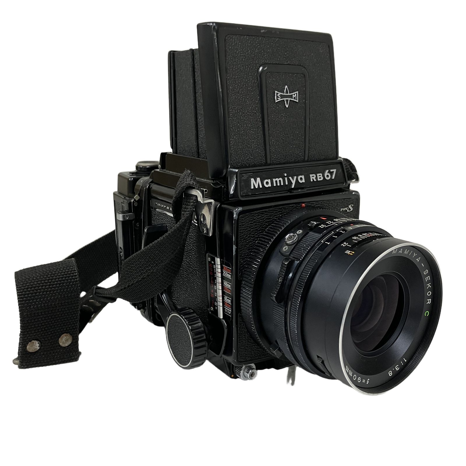 Mamiya RB67 PRO S + MAMIYA-SEKOR C 90mm F3.8 中判フィルムカメラ フィルムバック・ストラップ付き 中古 O11331159