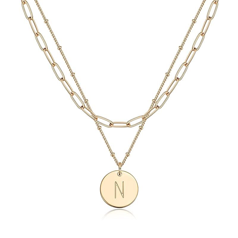 【新品】 Fettero ネックレス チェーン 金属アレルギー対応ネックレス 人気 14Kゴール A～Zの文字 (N) 7,665円