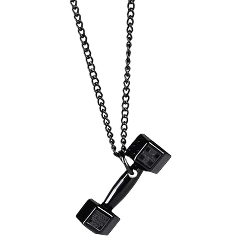【新品】 BUZZxSELECTION(バズ セレクション) メンズ チェーン ネックレス ダンベル 鉄アレイ ユニーク おしゃれ アクセサリー AC104 (03ブラック)