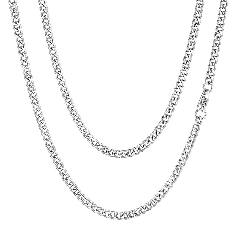 【新品】 [ChainsHouse] ネックレス メンズ チェーンのみ サージカルステンレス 喜平 シルバー 金属アレルギー対応 46cm 3mm アクセサリー