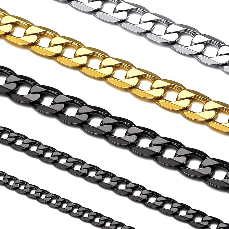 【新品】 [Suplight] ネックレス メンズ チェーン ステンレス 喜平ネックレス レディース ブラック 黒 9mm 65cm アクセサリー