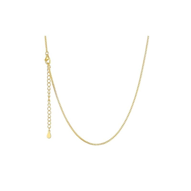 【新品】 [Suplight] ネックレス チェーンのみ ゴールド 18金 ベネチアンチェーン レディース 細め アレルギー 幅1mm 長さ65cm+5cmアジャスター 17,055円