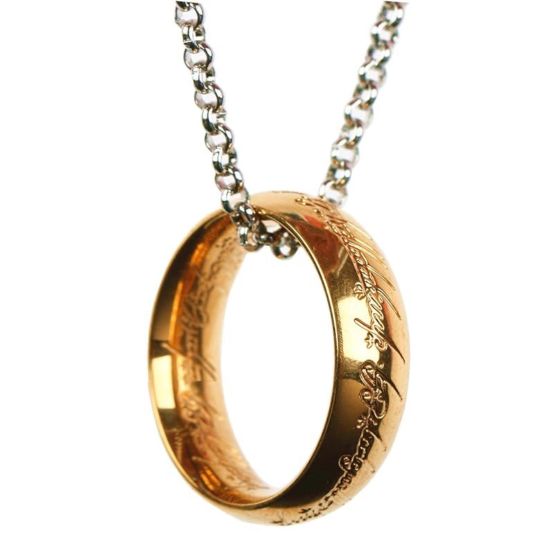 【新品】 「silverKYASYA」18kgp ゴールド リングネックレス 50cm 金 ペンダント プレゼント 火文字 リング