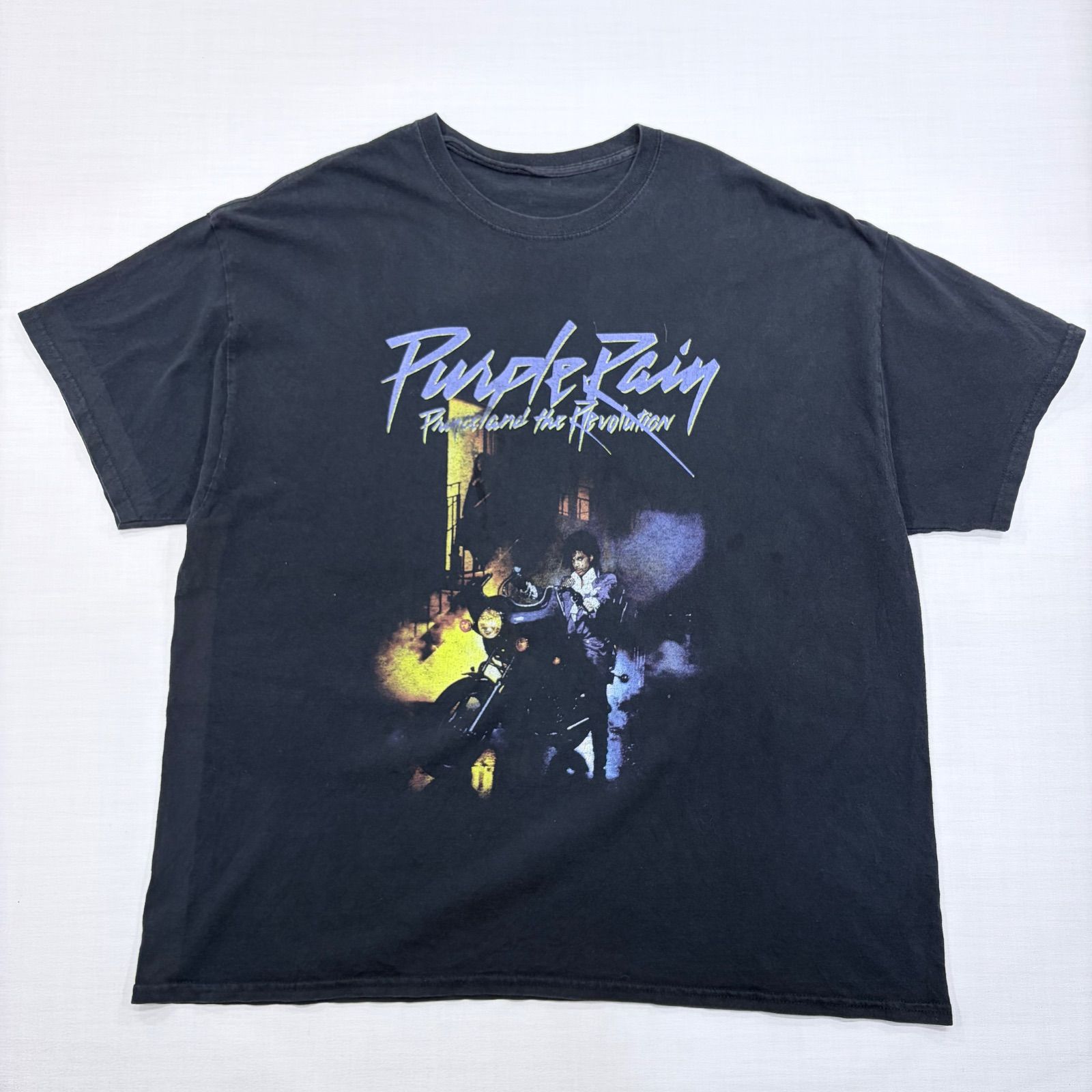 【激レア】Prince プリンス Purple Rain Tシャツ XL 黒 バンドT 映画 ムービー 音楽 古着 ブラック【1244】