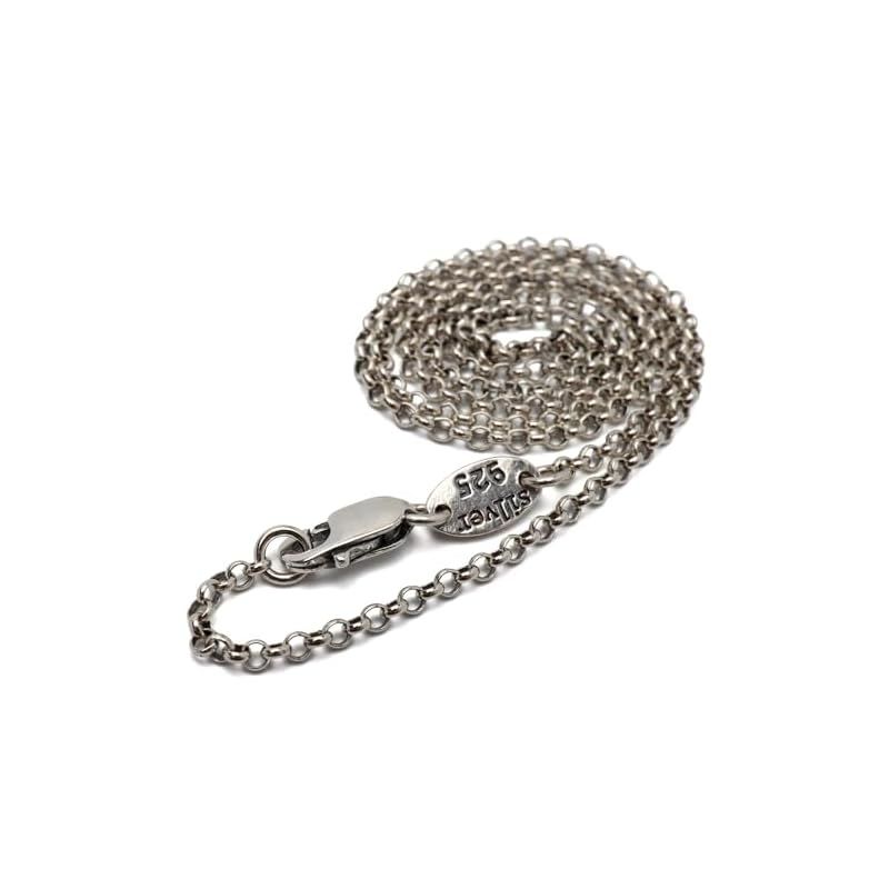 【新品】 「silverKYASYA」シルバー925素材 ロールチェーンネックレス メンズ 男性 シンプル 細め 太め 金属アレルギー対応 (幅2mm、50cm)