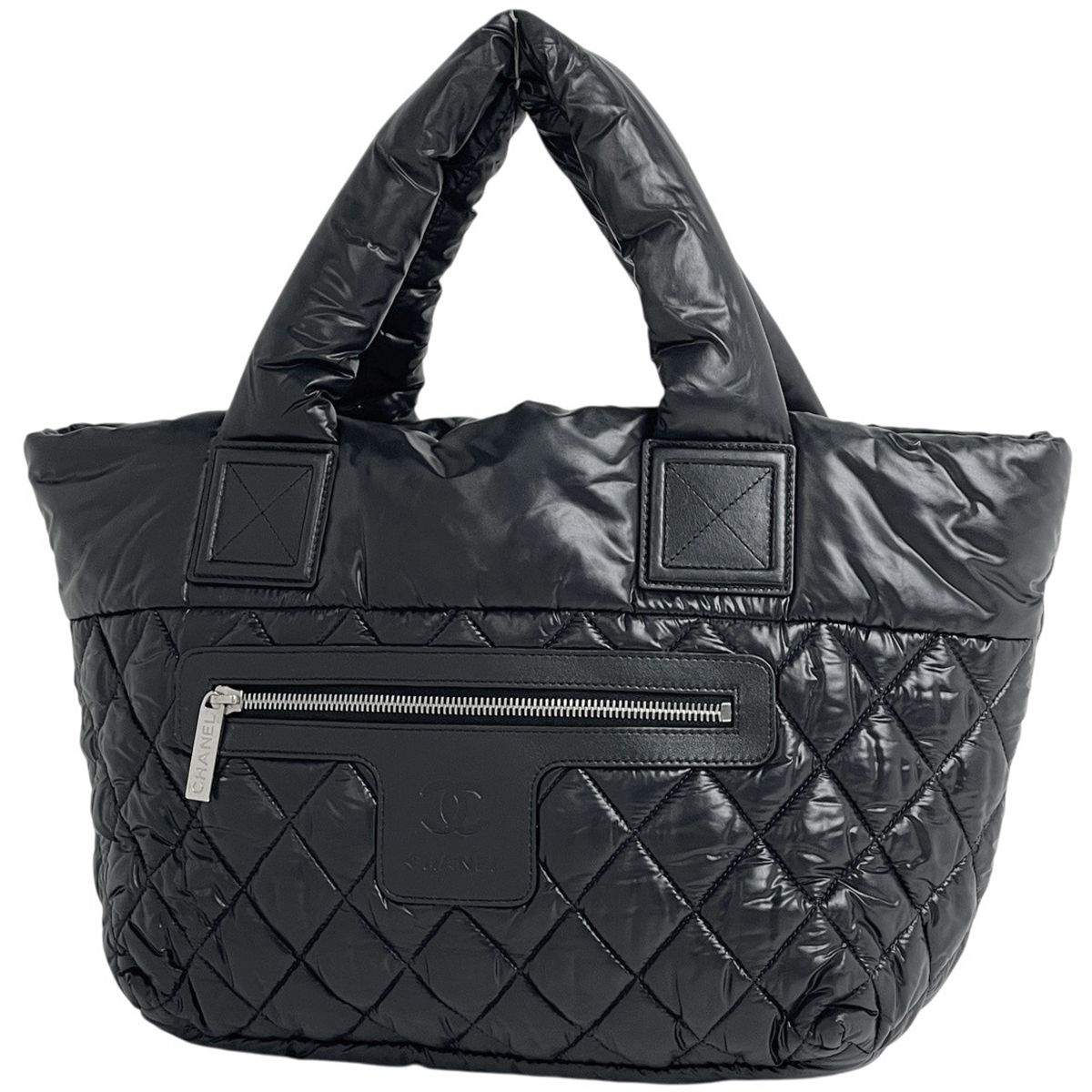 シャネル CHANEL コココクーン スモール トートバッグ ココマーク ハンドバッグ ナイロン ブラック A48610 レディース 【中古】