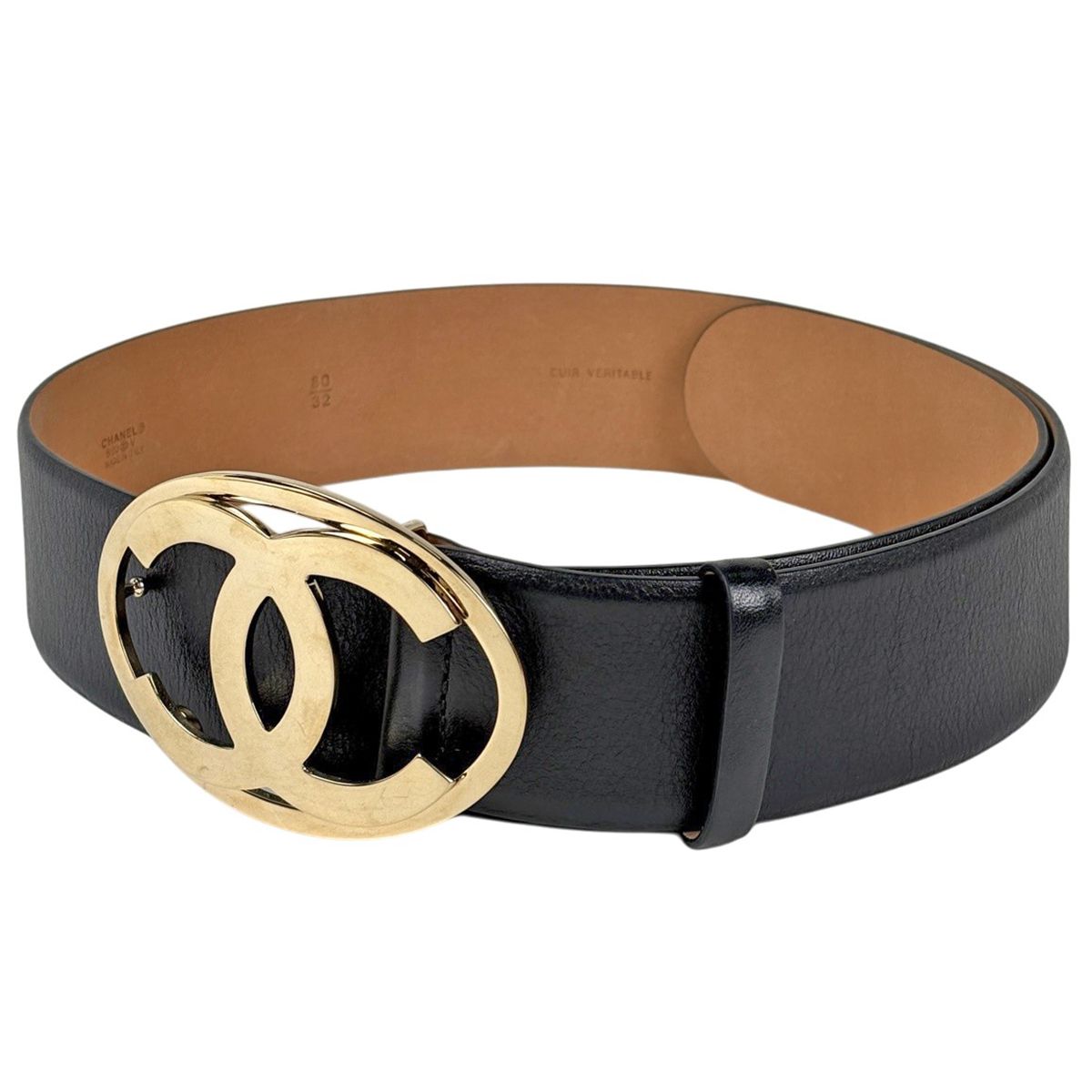 シャネル CHANEL ココマーク ベルト B00V刻印 レザー ブラック レディース 【中古】