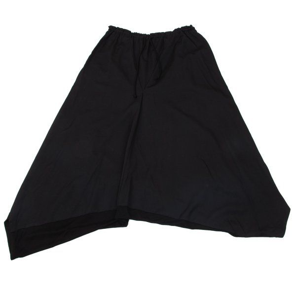ワイズY's 天竺切替ウールギャバサルエルパンツ 黒2