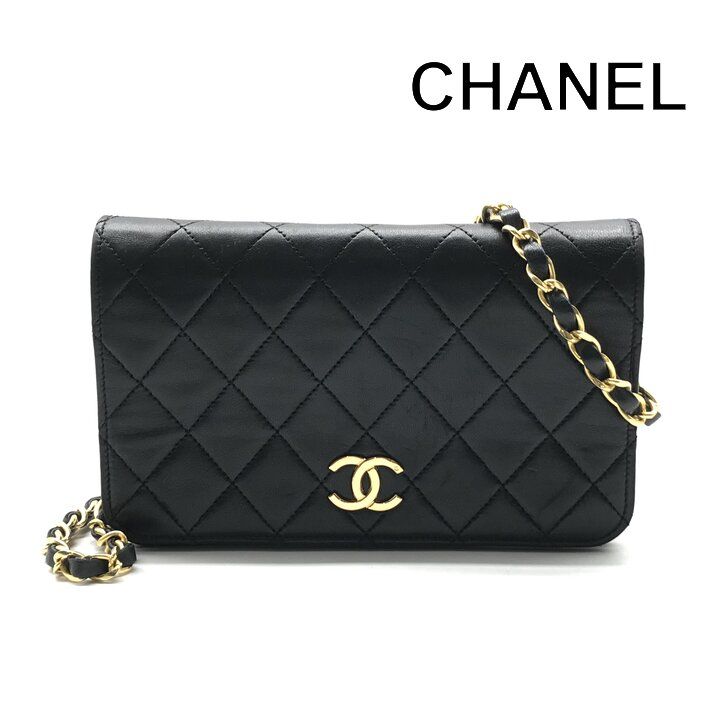 良品 CHANEL シャネル ココマーク ミニマトラッセ プッシュロック レザー チェーン ショルダー バッグ レディース ブラック k7617