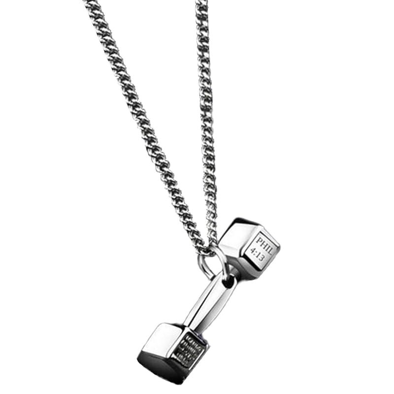 【新品】 BUZZxSELECTION(バズ セレクション) メンズ チェーン ネックレス ダンベル 鉄アレイ ユニーク おしゃれ アクセサリー AC104 (01シルバー)