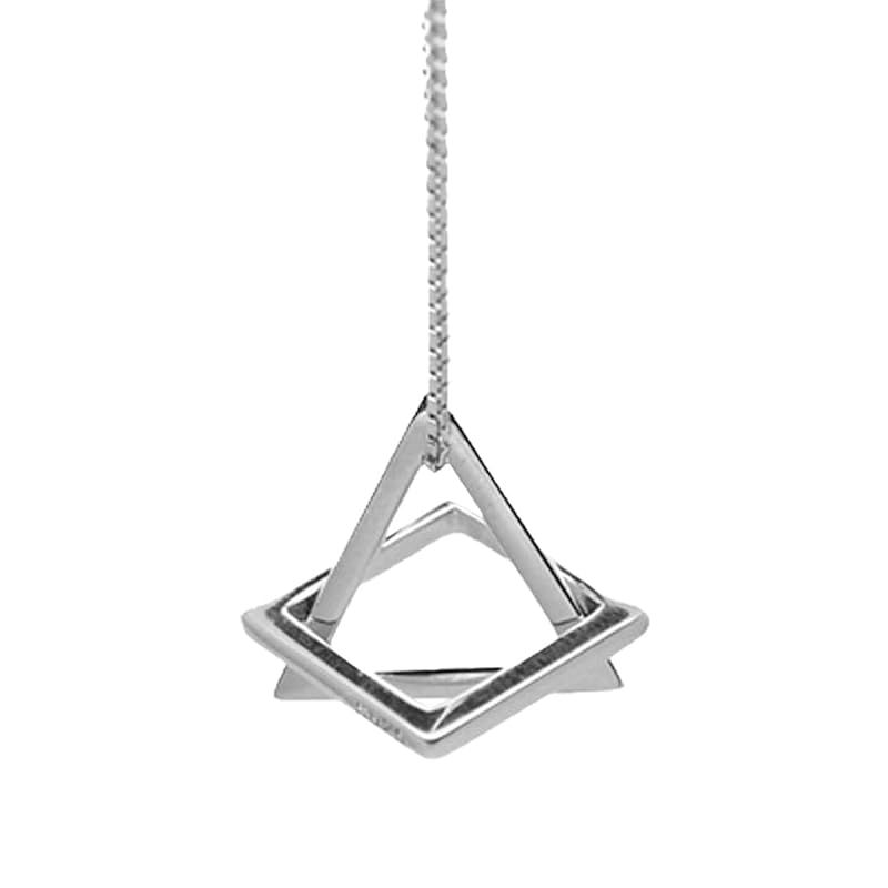 【新品】 CHROME CRANE(クロム クレイン) レディース チェーン ネックレス アクセサリー トライアングル おしゃれ 可愛い WB109 (シルバー)