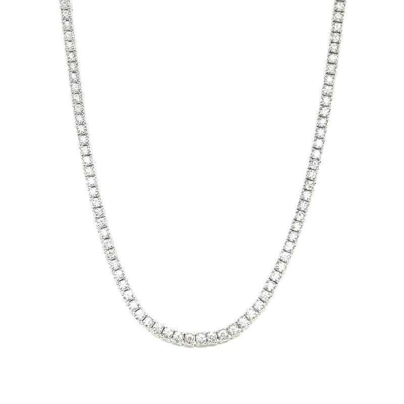 【新品】 [Puente] テニスネックレス メンズ レディース ネックレス CZダイヤ キュービックジルコニア チェーン テニスチェーン チェーンネックレス ヒップホップ HIPHOP B系 ストリート ストリート系 ブリンブリン シルバー 3mm 55cm
