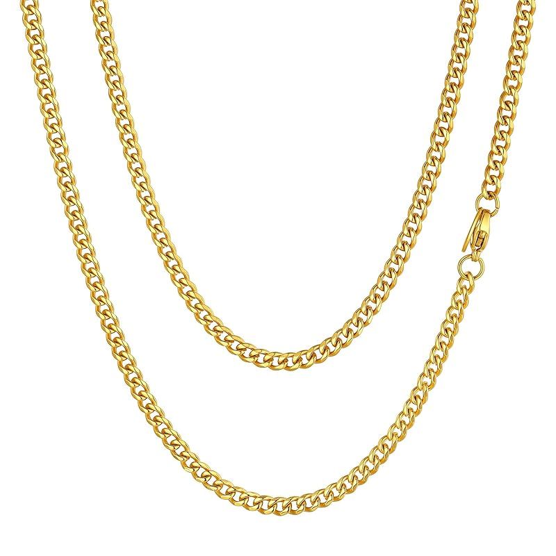 【新品】 [ChainsHouse] ネックレス メンズ チェーンのみ サージカルステンレス 喜平 ゴールド k18 金属アレルギー 71cm 3mm アクセサリー