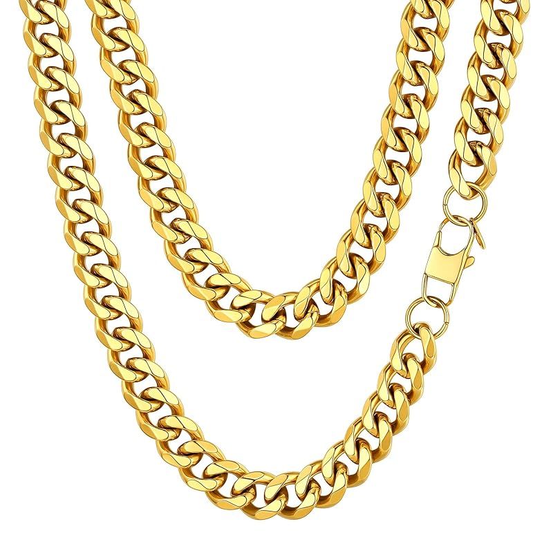 【新品】 [ChainsHouse] ネックレス メンズ チェーンのみ サージカルステンレス 喜平 ゴールド k18 金属アレルギー 66cm 12mm アクセサリー