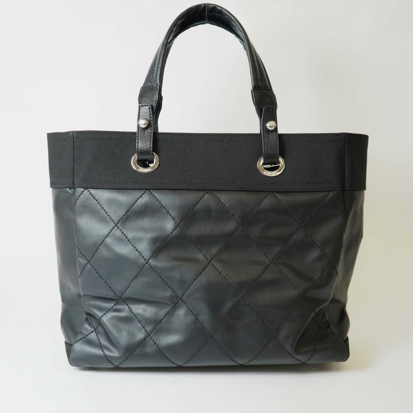 CHANEL シャネル パリビアリッツ GM コーティングキャンバス×レザー