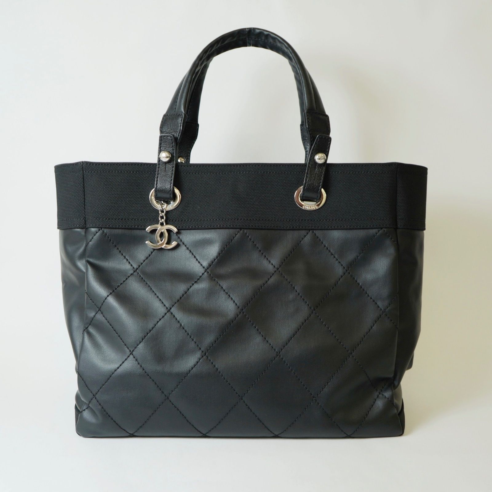CHANEL シャネル パリビアリッツ GM コーティングキャンバス×レザー