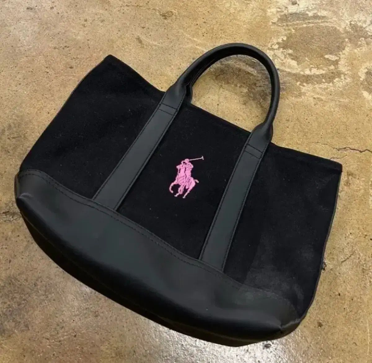 (レア正規品) POLO RALPH LAUREN(ポロラルフローレン) ヴィンテージ オックスフォード ピンク ビックポニー ミディ トートバッグ