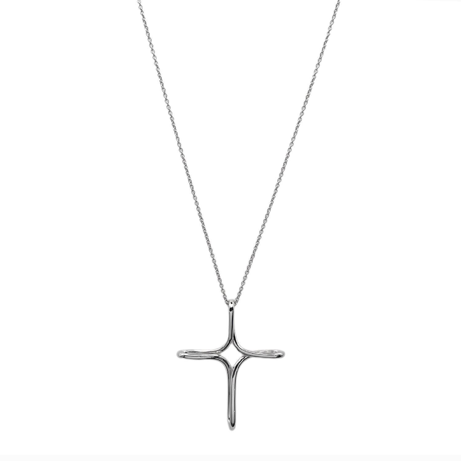 TIFFANY&Co. ティファニー インフィニティクロス エルサ・ペレッティ ネックレス ペンダント ロザリオ SV925 シルバー 新品仕上済 ユニセックス 【中古】