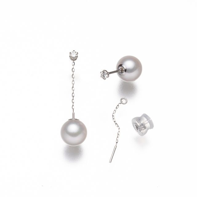 【オンラインショップ限定】アコヤパールピアス 7.5mm D 0.10ct 真珠 パール 冠婚葬祭 ギフト
