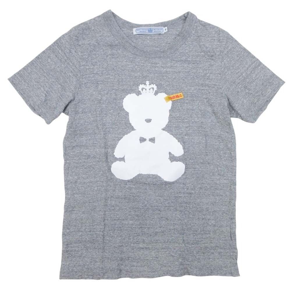 美品 R&D.M.Co- オールドマンズテーラー クラウンテディ Tシャツ カットソー プリント トップス 半袖 クルーネック M グレー レディース 古着 中古 USED