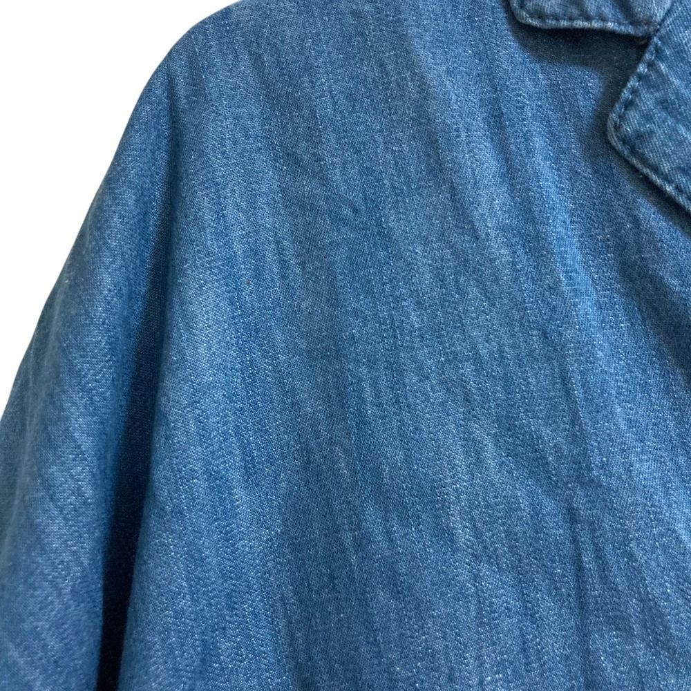 美品 pas de calais パドカレ 綿麻デニムコート サイズ36 ブルー