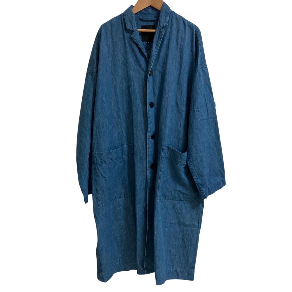美品 pas de calais パドカレ 綿麻デニムコート サイズ36 ブルー