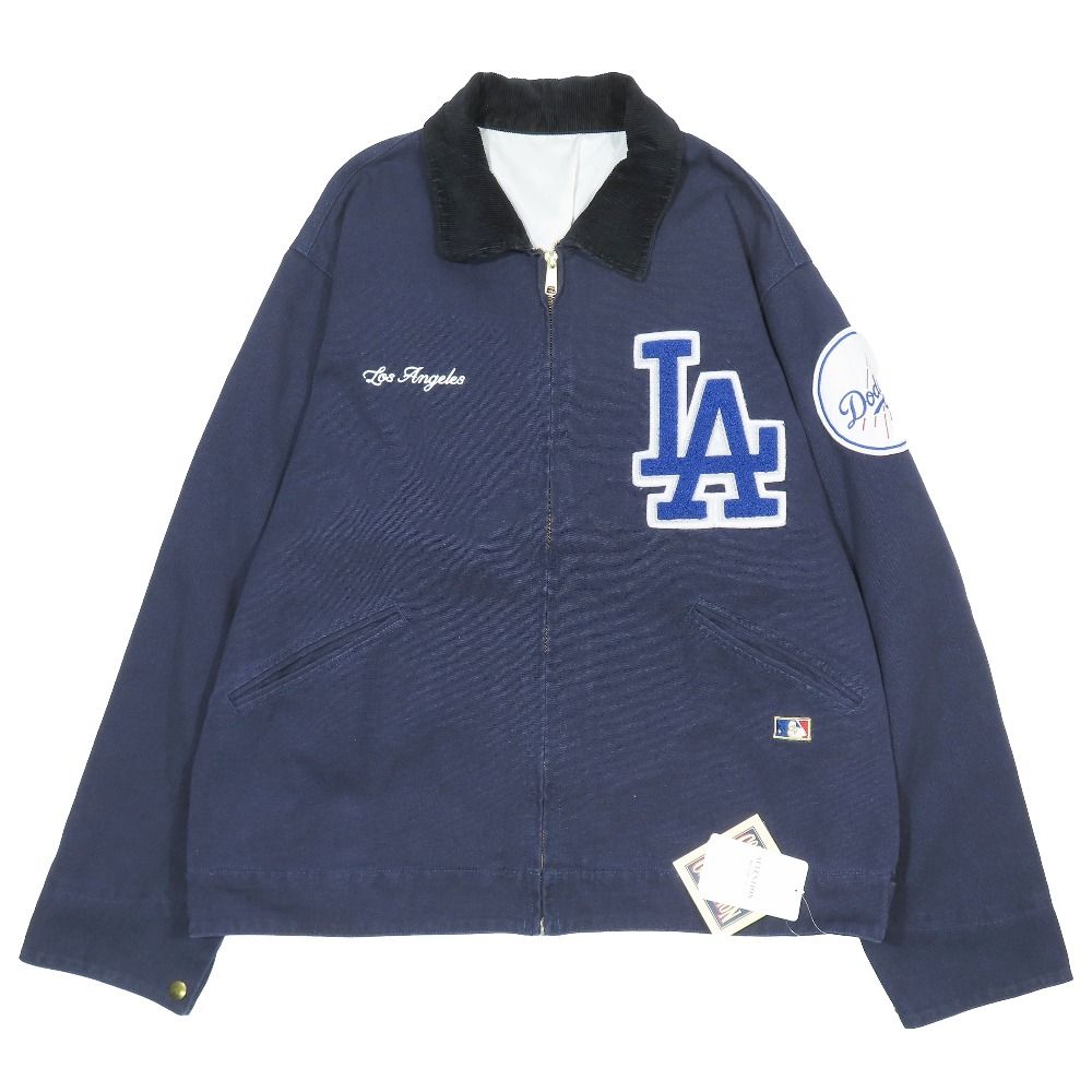 未使用 JOURNAL STANDARD relume ジャーナルスタンダード レリューム MLB 別注 フェードダック LA デトロイトジャケット L ネイビー メンズ 古着 中古 USED