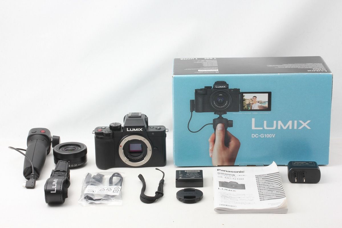 パナソニック Panasonic LUMIX DC-G100V 標準ズームレンズキット トライポッドグリップ付き 僅か3000ショット 付属品完備 元箱◇50813