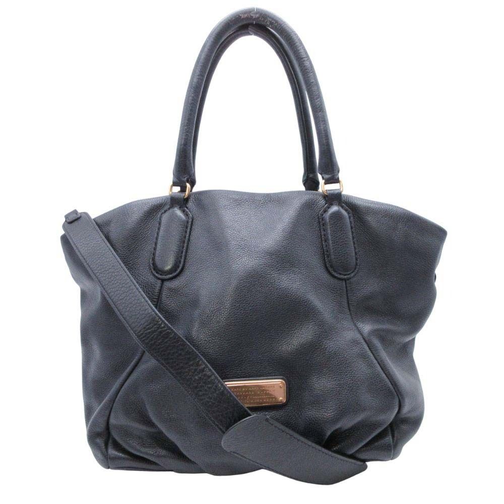 美品 MARC BY MARC JACOBS マークバイマークジェイコブス Classic Q Fran レザー トートバッグ ショルダーバッグ 2WAY 黒 ブラック レディース 古着 中古 USED