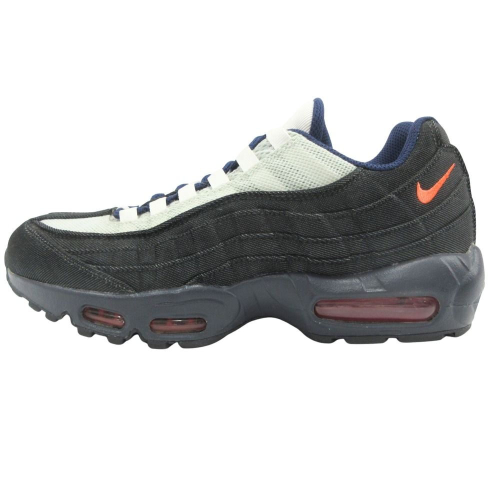 美品 NIKE ナイキ エアマックス95 By You. オリジナル カスタム スニーカー シューズ 靴 デニム メッシュ サイズ27cm 黒 ブラック 青 メンズ 古着 中古 USED