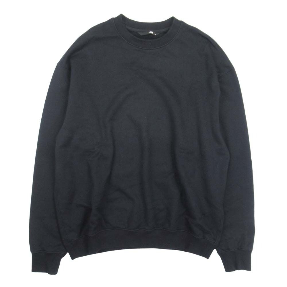 美品 THE NORTH FACE ザ・ノースフェイス Rock Steady Crew NT62361 ロックステディクルー スウェット トレーナー M 黒 ブラック メンズ 古着 中古 USED
