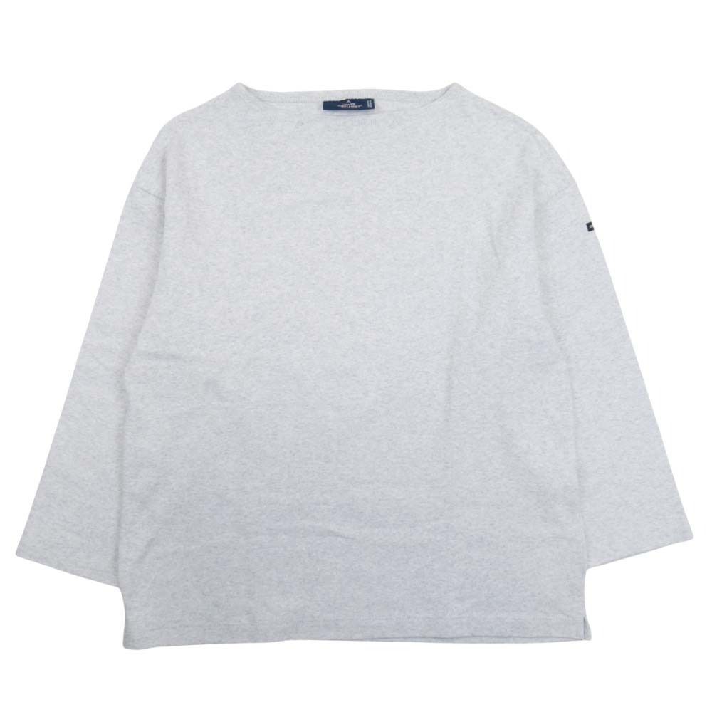 新品同様 SAINT JAMES セントジェームス OUESSANT SOLID ウェッソン 無地 バスクシャツ Tシャツ ヘビーウェイト 4 ライトグレー メンズ 古着 中古 USED