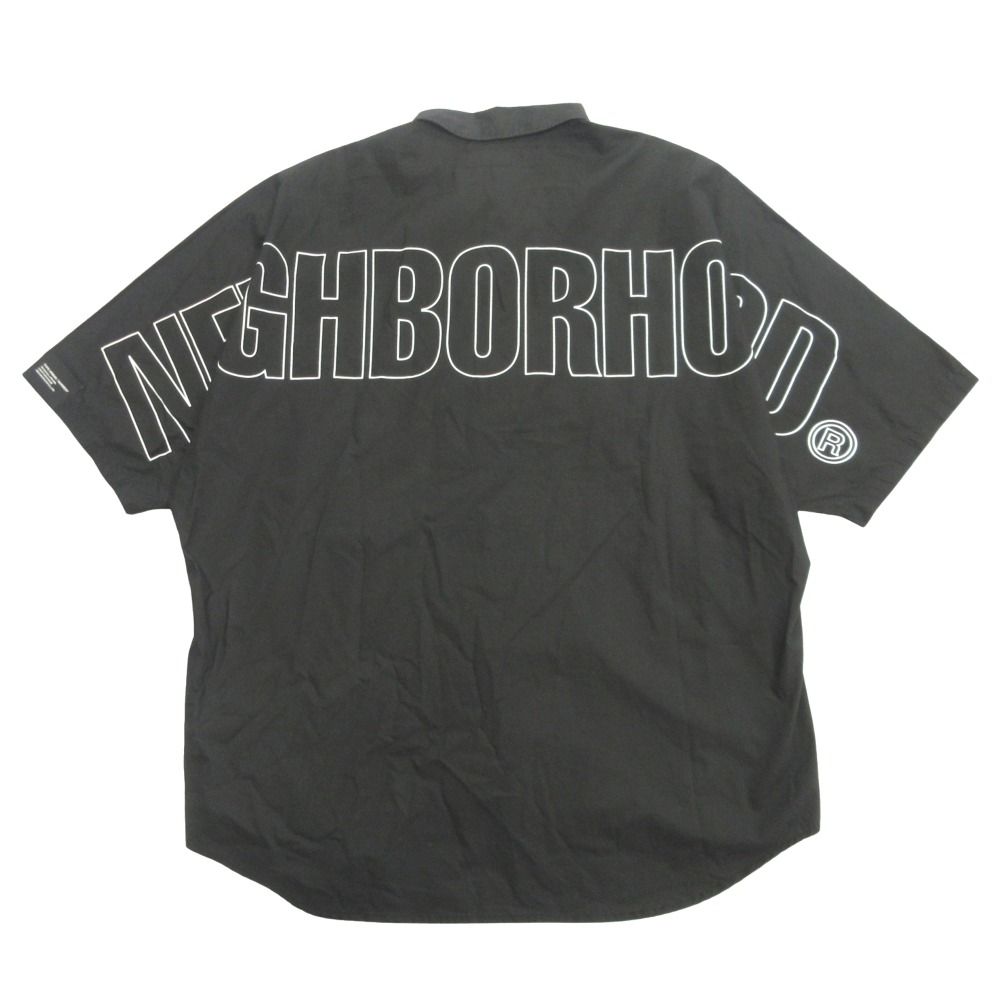美品 NEIGHBORHOOD ネイバーフッド 23ss DOLMANSLEEVE SS SHIRT ドルマンスリーブ 半袖 シャツ カットソー ロゴ 刺繍 M 黒 ブラック メンズ 古着 中古 USED