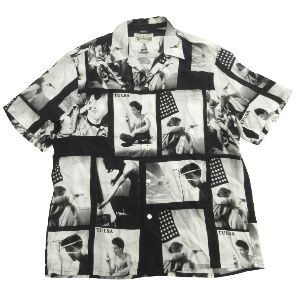美品 WACKO MARIA ワコマリア 21ss LARRY CLARK TULSA S/S HAWAIIAN SHIRT ラリークラーク ハワイアン シャツ 半袖 アロハ L ホワイト メンズ 古着 中古 USED