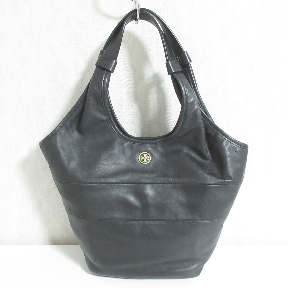 良品 TORY BURCH トリーバーチ レザーバケツバッグ ショルダーバッグ HTW001 ブラック レディース 古着 中古 USED