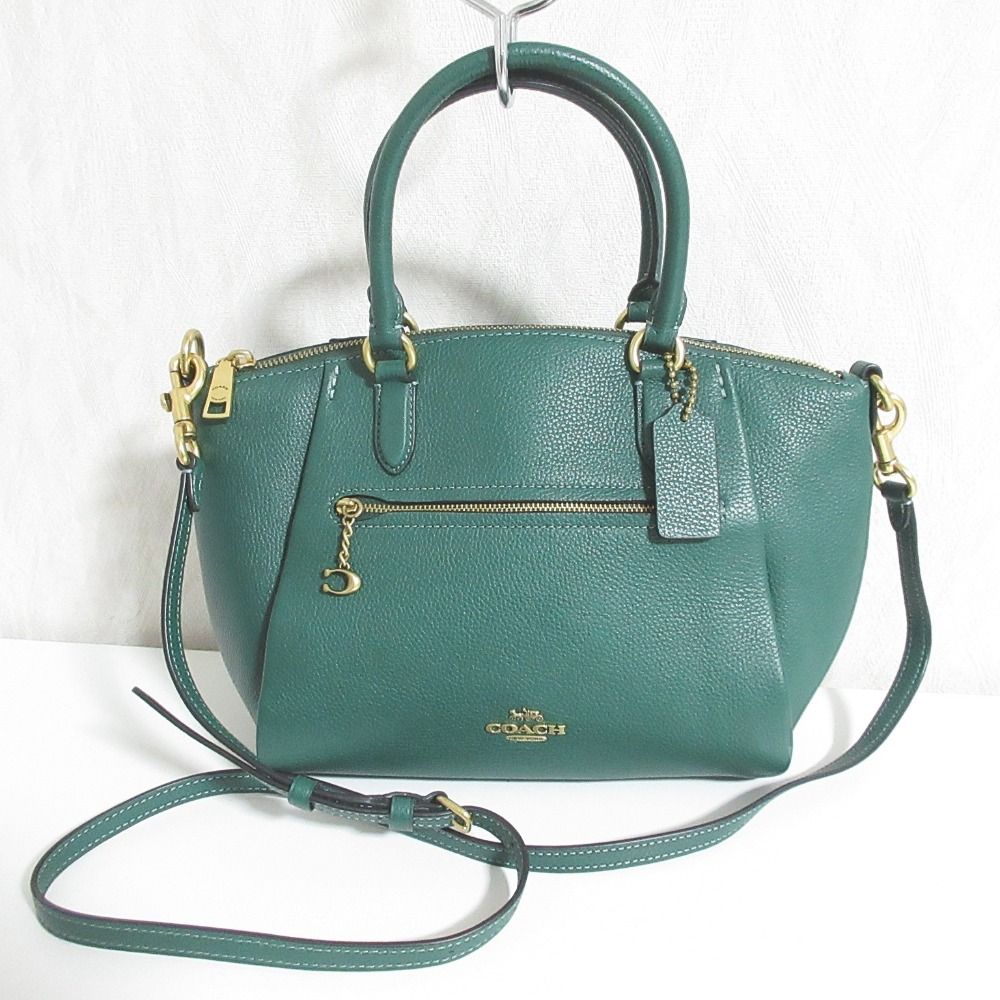 美品 COACH コーチ エリス サッチェル 2way ハンドバッグ ショルダーバッグ 79316 グリーン レディース 古着 中古 USED