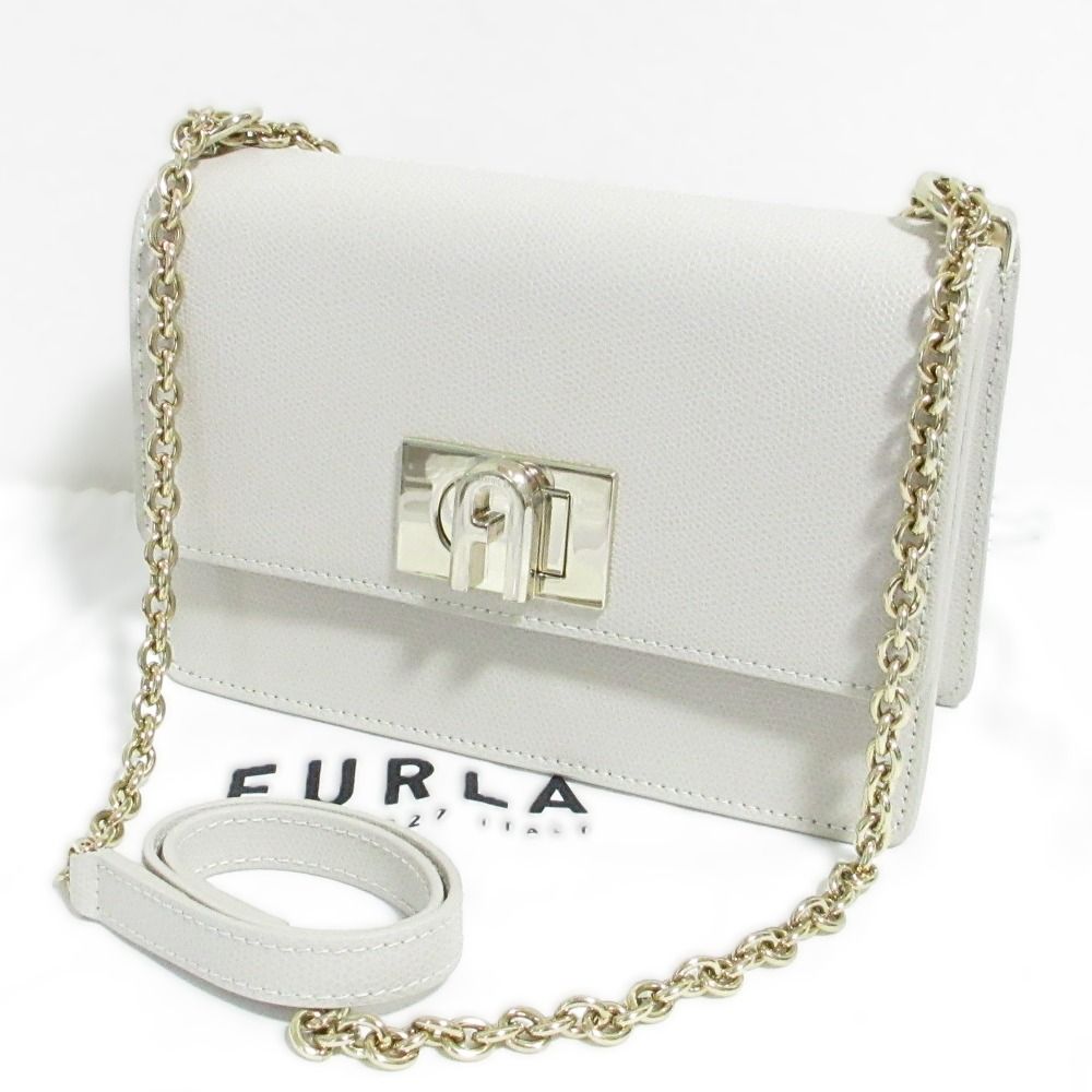 未使用 FURLA フルラ チェーン クロスボディバッグ ショルダーバッグ 286124 グレー レディース 古着 中古 USED