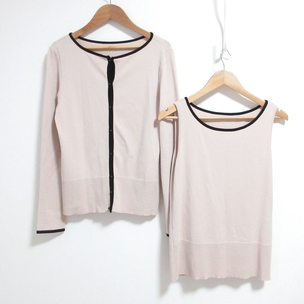 良品 FOXEY フォクシー Tops&Cardigan トップス&カーディガン アンサンブル 37906/38057 サイズ38 ピンク レディース 古着 中古 USED