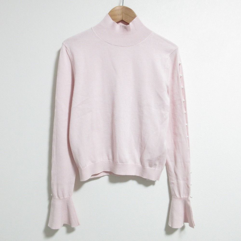 新品同様 ADEAM アディアム 25年新色 ACACIA TURTLENECK ニットトップス 42525 XSサイズ ピンク レディース 古着 中古 USED