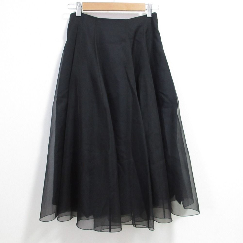 良品 FOXEY フォクシー 24年商品 Cloud シアーレイヤードスカート 44682 サイズ38 ブラック ネイビー レディース 古着 中古 USED