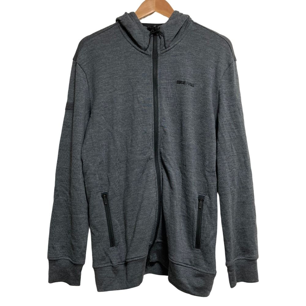 美品 BRIEFING ブリーフィング MENS TECH WOOL PARKA テックウールニット パーカー BRG223M26 サイズXL グレー メンズ 古着 中古 USED 美品 BRIEFING ブリーフィング MENS TECH WOOL PARKA テックウール