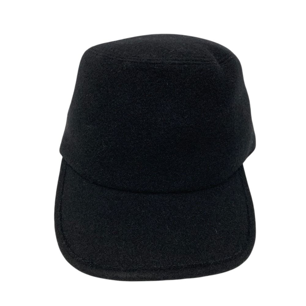 美品 23AW Y's yohji yamamoto ワイズ ヨウジヤマモト LAMBSWOOL MOSSER CAP 帽子 YU-H02-192 ブラック レディース 古着 中古 USED