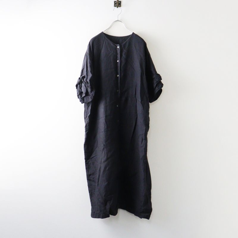ネストローブ nest Robe リネンタックスリーブワンピース F＼ブラック