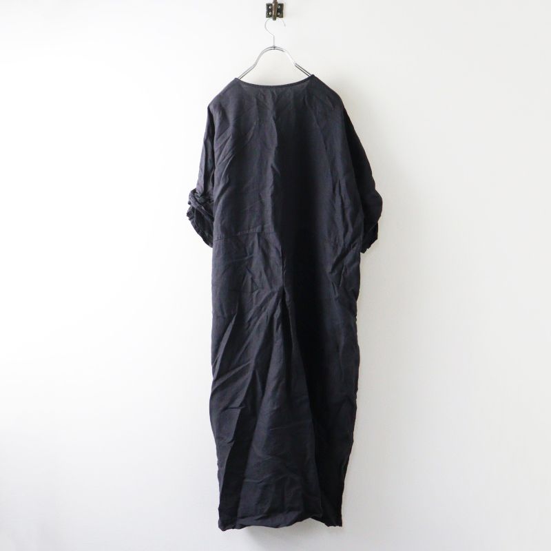 ネストローブ nest Robe リネンタックスリーブワンピース F＼ブラック