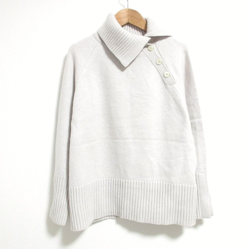 美品 23AW Theory luxe セオリーリュクス CASHMERE AMBER カシミヤニットセーター サイズ38 グレージュ レディース 古着 中古 USED