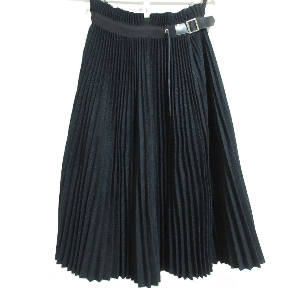 良品 sacai サカイ プリーツラップフレアスカート 19-04292 サイズ2 ネイビー レディース 古着 中古 USED 13,496円