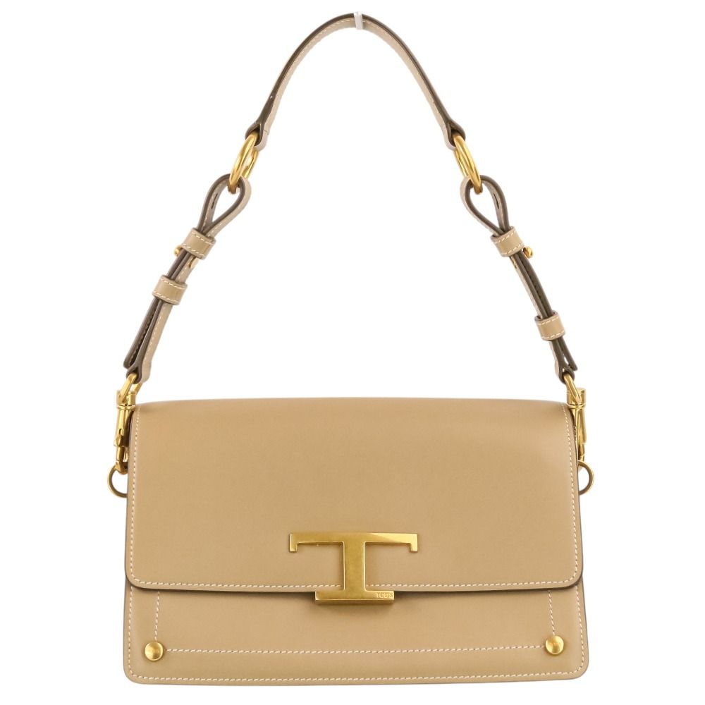 新品同様 TOD'S トッズ Tタイムレス 2WAY レザー ミニショルダーバッグ ハンドバッグ XBWTSIN0100RORC803 ベージュ レディース 古着 中古 USED