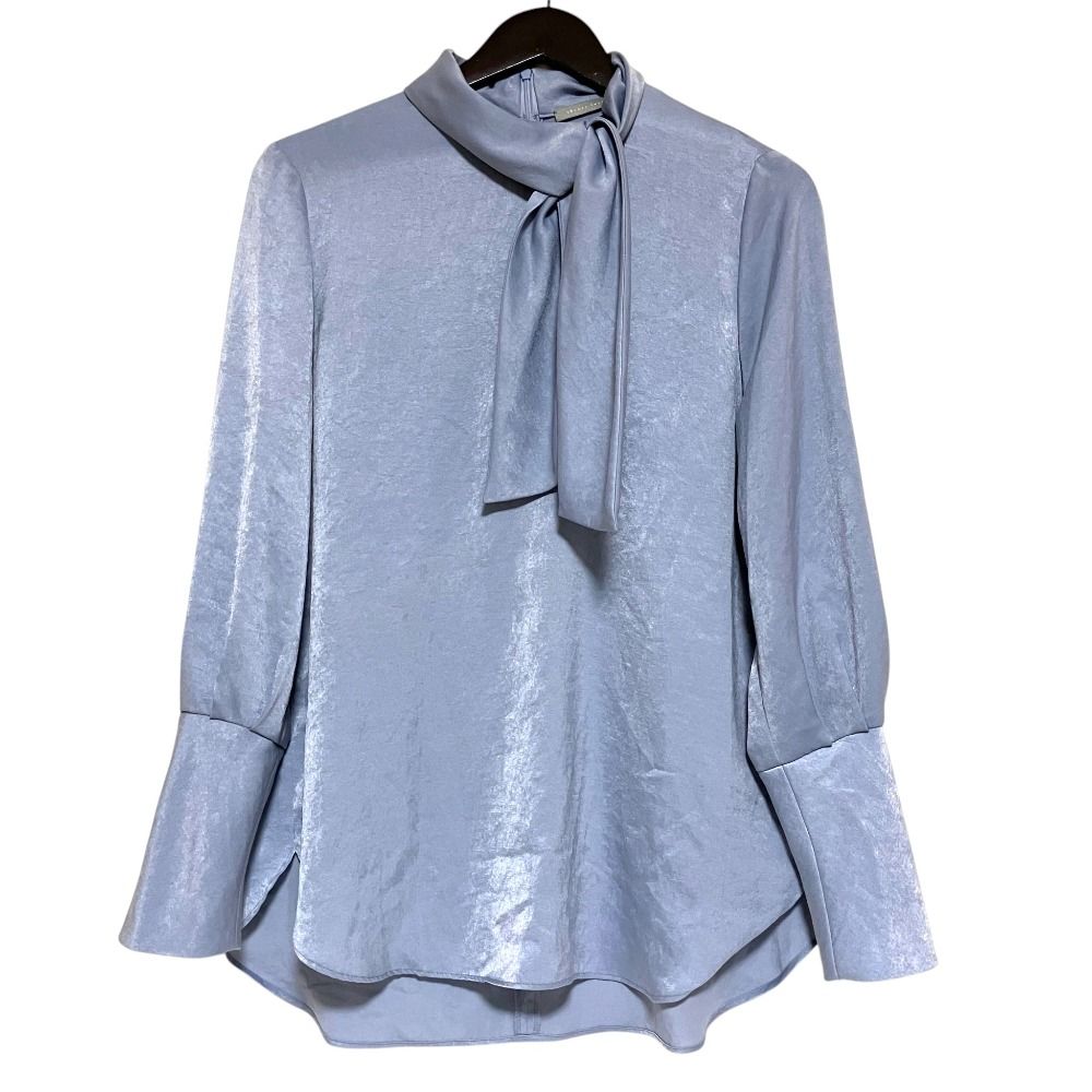 美品 Theory luxe セオリーリュクス PEACH SATIN JOE ボウタイブラウス 