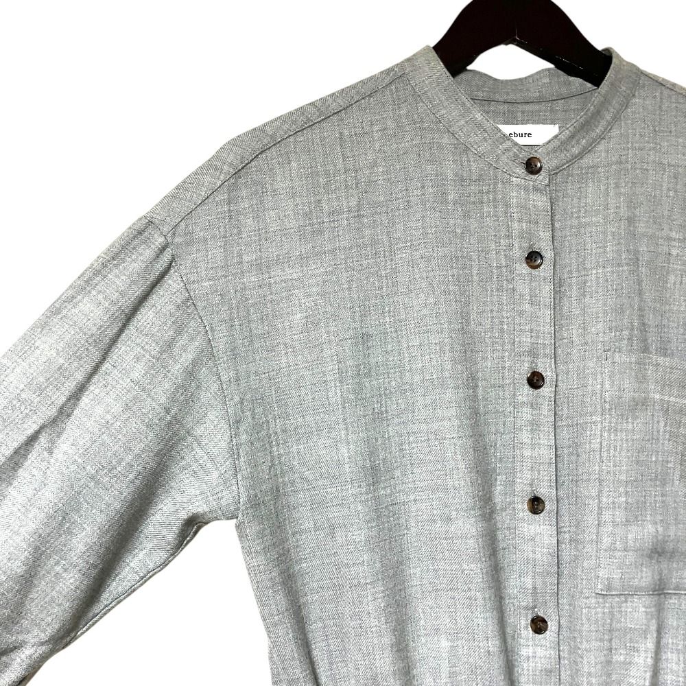 美品 23AW ebure エブール ウールサキソニーシャツコンビネゾン